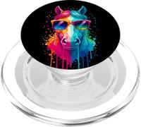 Colorido Caballo Que Lleva Gafas de Sol EDM Rave Paint Drip Design PopSockets PopGrip para MagSafe