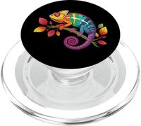 Colorido Camaleón Amante de Reptiles Rainbow Lizard Mujeres Hombres PopSockets PopGrip para MagSafe