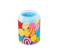 Colorido caramelo de dibujos animados reutilizable limpiador de pies de mascotas cerdas de silicona suave kit de limpieza de pies para perros y gatos