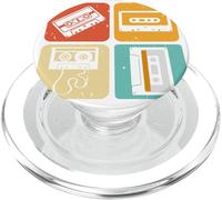 Colorido Casete Retro de los 80 y 90, Amante de la música PopSockets PopGrip para MagSafe