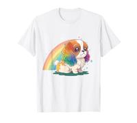 Colorido Cavalier King Charles Spaniel Perro Rainbow Kids Camiseta