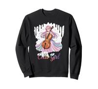 Colorido Cello Chica Anime Amante de la Música Sudadera