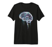 Colorido Cerebro Anatomía Abstracto Luz Línea Arte Camiseta Premium