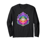 COLORIDO CHAKRAS Y FLORES DE LOTO YOGA MÍSTICO Manga Larga