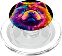 Colorido Chow Chow Face Cute Puppy Dog Lover Hombres Mujeres Negro PopSockets PopGrip para MagSafe