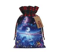 Colorido cielo estrellado océano delfín impreso bolsa de regalo, perfecto bloqueo de color arpillera bolsa de regalo