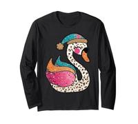 Colorido Cisne Lindo con Sombrero Divertido Zoo Wildlife Manga Larga