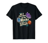 Colorido coleccionista de Rocas de geología Todo lo Que me Importa Son mis Camiseta gráfica económica, Hombre, Negro, M