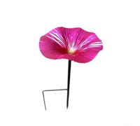 Colorido comedero para pájaros y decoración de jardín de baño, estación de riego de abeja con estaca de tierra para patio al aire libre, cuidado de la vida silvestre, rojo rosa (rojo rosa)