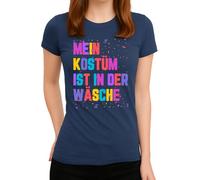 Colorido confeti corazón para carnaval y carnaval - Celebración del amor, fiesta de humor, camiseta de mujer, azul marino, S