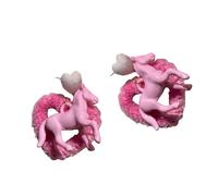 Colorido corazón ponis clips para orejas para mujeres y niñas, aretes de gota de caballos, joyería de oreja de color caramelo para mujeres y niñas
