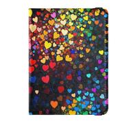 Colorido Corazones Rainbow Familia Viaje Cuero Pasaporte Soporte Impermeable Money&Card Case para Documento de Viaje Familiar