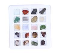 Colorido Cristal Gemstones Meditación Feng Shui Decoración 20 Kits Gemstones Kit para niños Collector de roca coleccionista de rock 83G 13x12cm