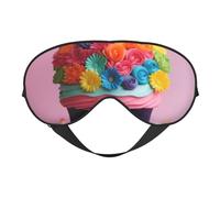 Colorido cupcake arco iris flor pastel impresión versátil máscara de ojos cobertura completa ayuda para dormir ligero transpirable viaje camping
