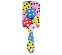 Colorido dibujos animados Dice lindo masaje cepillo para el cabello Diseñado húmedo seco cepillo para cabello grueso con mango ergonómico cepillo para definir rizos