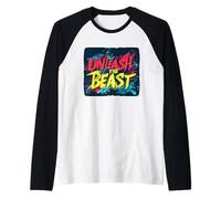 Colorido discurso de Unleash the Beast para adultos y niños Camiseta Manga Raglan