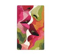 Colorido diseño abstracto de labios y lengua de una sola palanca en blanco, cubierta decorativa para interruptor de luz, 1 banda para cocina, baño, tamaño 11,4 x 7 cm
