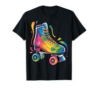 Colorido diseño artístico de Patines para los Amantes del Patinaje Camiseta