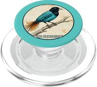 Colorido diseño Retro Azul pájaro del paraíso PopSockets PopGrip para MagSafe