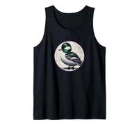 Colorido diseño retro de pájaros de cabeza de búho Camiseta sin Mangas