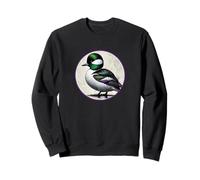 Colorido diseño retro de pájaros de cabeza de búho Sudadera