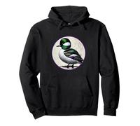 Colorido diseño retro de pájaros de cabeza de búho Sudadera con Capucha
