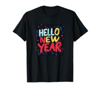 Colorido Disfraz de Hello New Year Statement para niños y niñas Camiseta