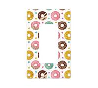 Colorido donuts A Wall Plate Covers 1 Gang Screwless Wall Plates Standard Size 11.7 cm x 7.1 cm, cubierta decorativa para interruptor de luz, cubierta de toma de corriente, policarbonato termoplástico