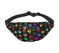 Colorido Doodle Dog Paws Riñonera para hombres y mujeres, cinturón ajustable, riñonera de moda para rave, bolsa de viaje, Como se muestra en la imagen, Talla única, Mochila casual