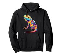 Colorido Dragón Barbudo Patrón Abstracto Gráfico Sudadera con Capucha