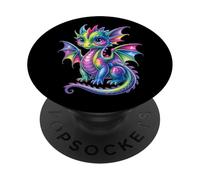 Colorido Dragón Bebé Lindo Bonito Cumpleaños Amante del PopSockets PopGrip Adhesivo