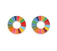Colorido Enamal Objetivos de Desarrollo Sostenible Broche Naciones Unidas ODS Pin Insignia Moda Arco Iris Pines Broszka Insignia Broches