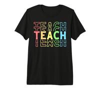 Colorido Enseñar Apreciación Maestro Volver a la Escuela Enseñanza Camiseta Premium