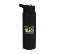 Colorido Enseñar Apreciación Maestro Volver a la Escuela Enseñanza Stainless Steel Insulated Water Bottle