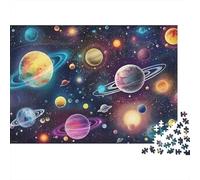 Colorido Espacio planetario Rompecabezas 1000 Piezas para Adultos Y Familia, Cartón Premium,Sistema Solar psicodélico Decoración Mural Hogareña, Regalo Mujeres, Juego Cerebral 52x38cm/1000pcs