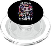 Colorido Esqueleto felino Dia DE LOS MEOWTOS Cat Muertos Gata PopSockets PopGrip para MagSafe
