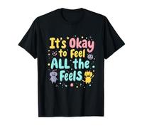 Colorido Está Bien Sentir Todas Las sensaciones Retro Positividad Camiseta