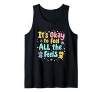 Colorido Está Bien Sentir Todas Las sensaciones Retro Positividad Camiseta sin Mangas