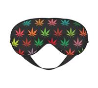 Colorido estampado de hojas de canna uncionalidad, máscara de ojos acogedora, correa ajustable, siesta, noche, viajes, camping, yoga y relajación