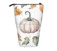 Colorido estuche de pie con diseño de calabaza, bolsa telescópica para lápices, bolsa de cosméticos, organizador de papelería para escuela, oficina, viajes