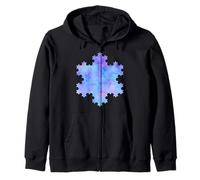 Colorido Fractal Copo de Nieve Geometría Formas Mania Sudadera con Capucha
