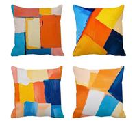 Colorido Funda Cojin 45 x 45 Juego de 4 Abstracción Cojines Sofa Terciopelo Funda de Almohada Cojines Decorativos, Cojin Infantil Pillow Case Cuadrado Cushion Covers, Home Decoration a-55