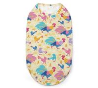 Colorido gallo lindo ropa para mascotas, chaleco suave para cachorros, suéter cálido para perros pequeños y medianos, S