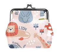 Colorido Garabato Animales patrón Monedero Cartera Bolsa Cambio Bolsa Regalos para Mujeres niños niñas Llavero
