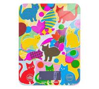 Colorido gatito lindo gatito fácil de limpiar Báscula digital de alimentos para cocina 5.0 kg/0 510.3 g 5kg/5g (Scenario) gramo escala de peso con 4 unidades para asar asar báscula para cocina