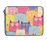 Colorido gato gatito divertido funda para ordenador portátil ligero maletín de transporte 10 pulgadas, 12 pulgadas, 13 pulgadas, 15 pulgadas, 17 pulgadas