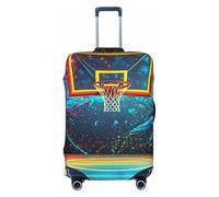 Colorido graffiti Baloncesto funda elástica para equipaje de viaje, protector de maleta, funda de equipaje impresa antiarañazos, Black, S