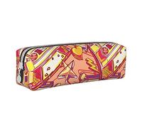 Colorido Graffiti Rock Music Hip Hop Art Estuche para lápices Estuche Redondo para bolígrafos Estuche portátil para lápices Organizador de Cuero con Cremallera Estuche para cosméticos