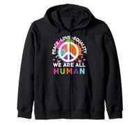 Colorido Gráfico Somos Todos Humanos Paz Amor Igualdad Sudadera con Capucha