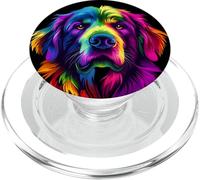 Colorido Gran Pirineo Cara Lindo Perro Amante Hombres Mujeres Negro PopSockets PopGrip para MagSafe